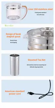 18 smart functions electric teapot kettle thickened glass tea maker intelligent multi functional medicine health pot 1 8l kettle heat resistant tea pot with detachable filter details 0