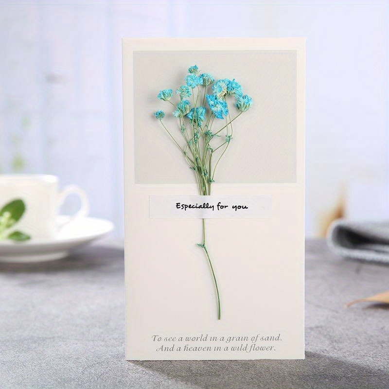 Creatività cartolina carta regalo inviti di nozze biglietti d'auguri  Gypsophila fiori secchi compleanno busta benedizione scritta a mano -  AliExpress