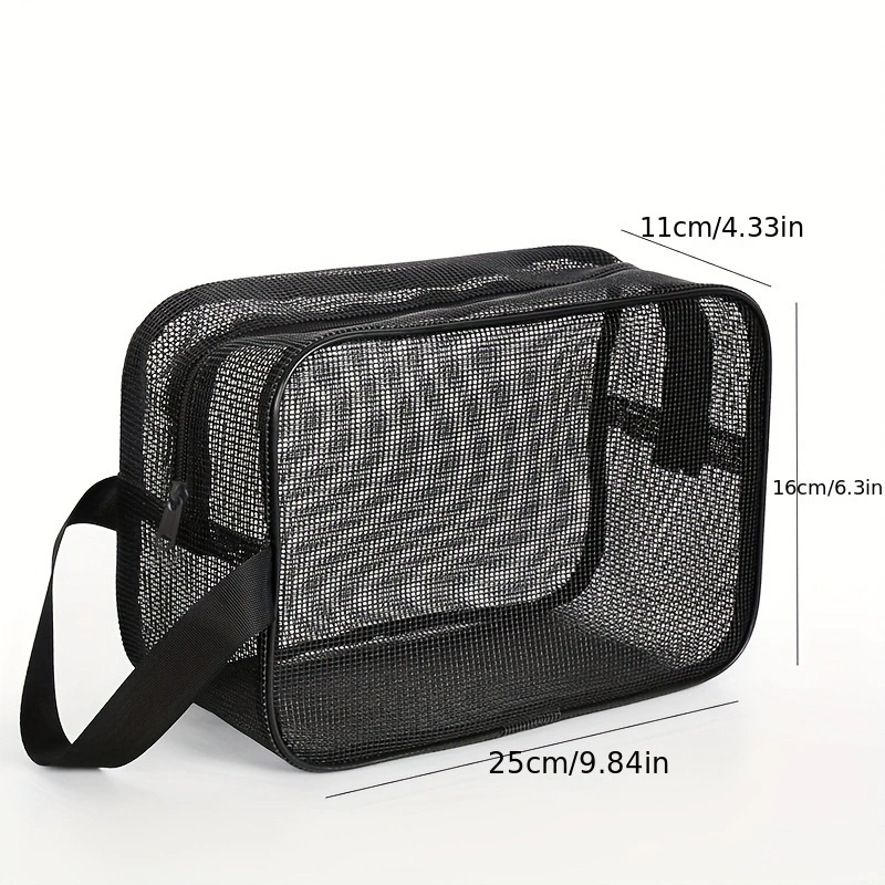 Mesh Toiletry Bag Portable Hand held Wash Bath Storage - Temu