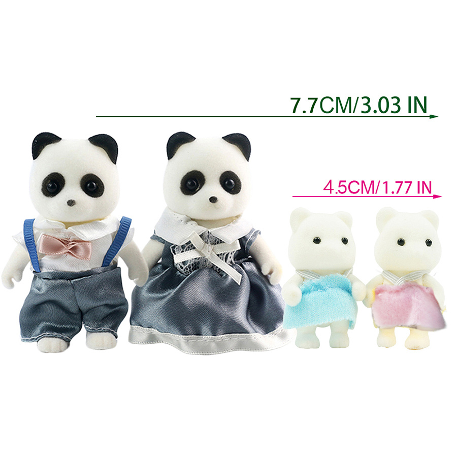 Family Temu Furniture 1/12 Bear Forest - White Panda Mini Dollhouse
