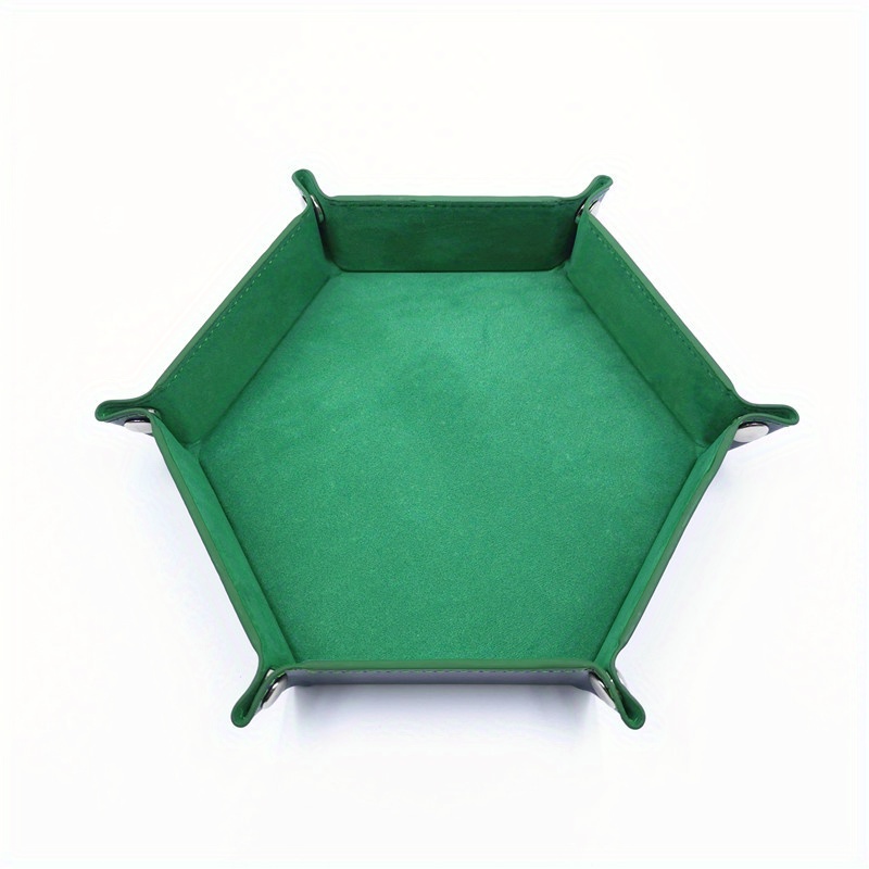 Bandeja para dados de 2 piezas, soporte rodante hexagonal para dados,  bandejas plegables de cuero PU YONGSHENG