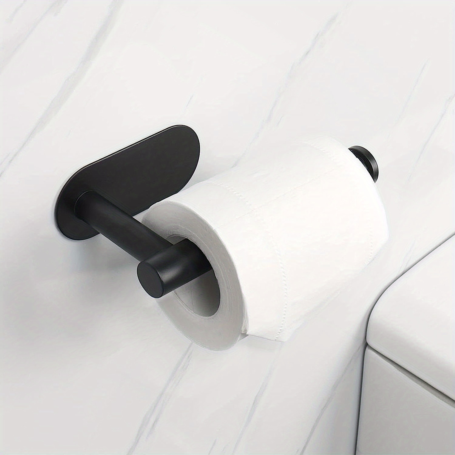 Portarrollos de papel higiénico individual con kit de montaje incluido  fabricado en metal color negro Erlo Tutumi