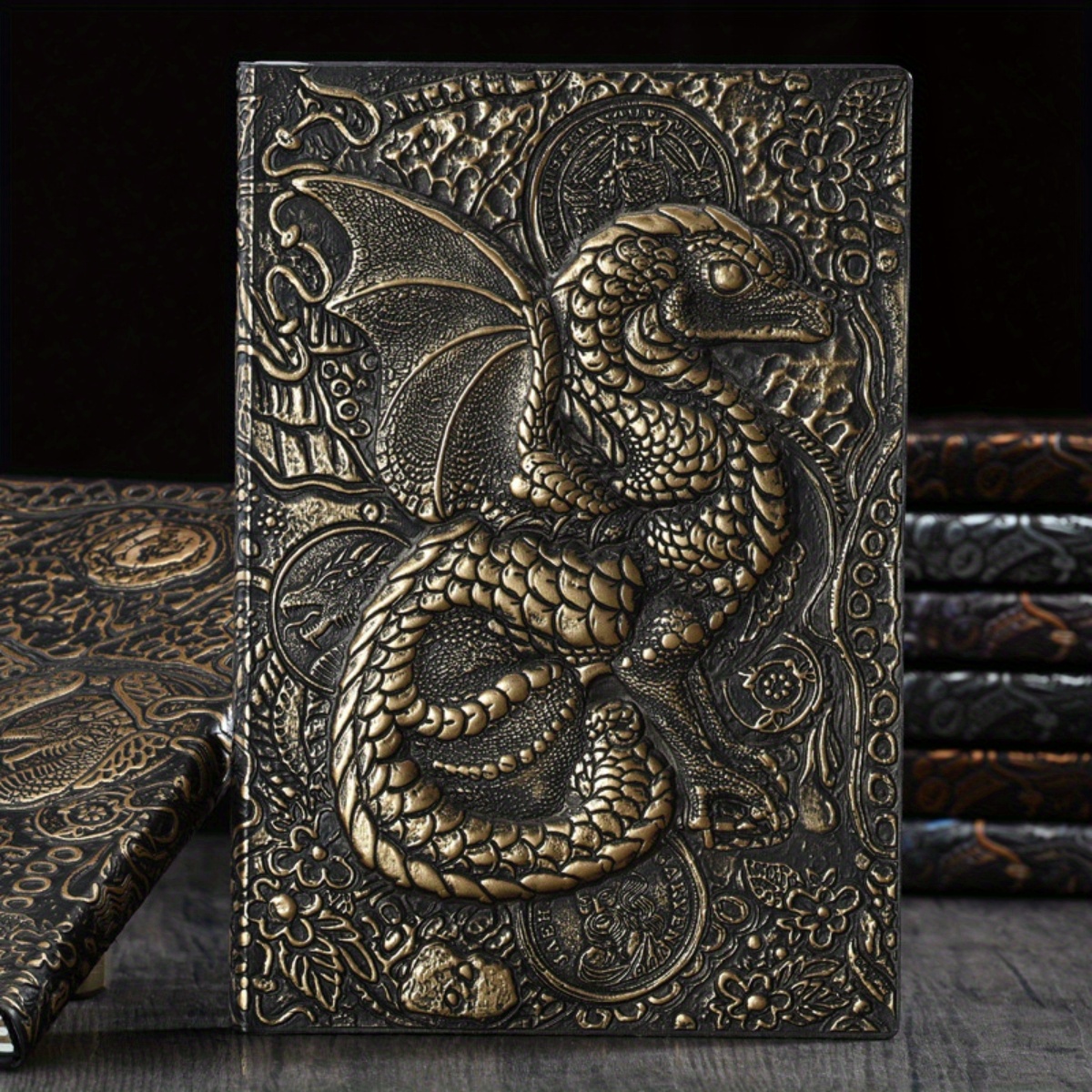 A5 Retro Relief 3D Dragon Notebook, 100 Sheets