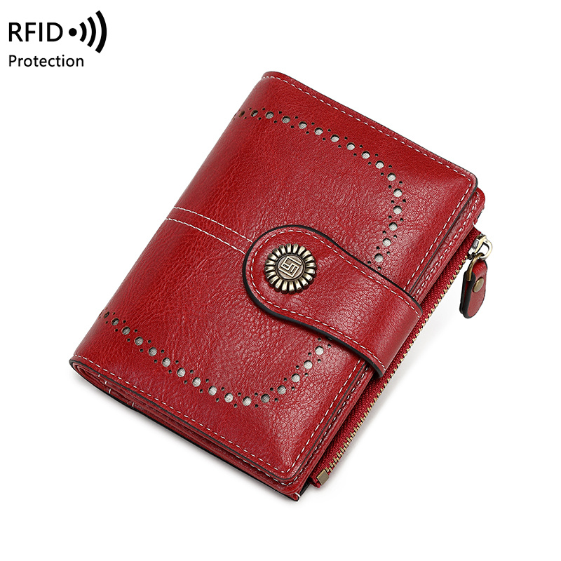 Rfid Anti theft Women's Wallet Multi card Zipper Buckle - Temu