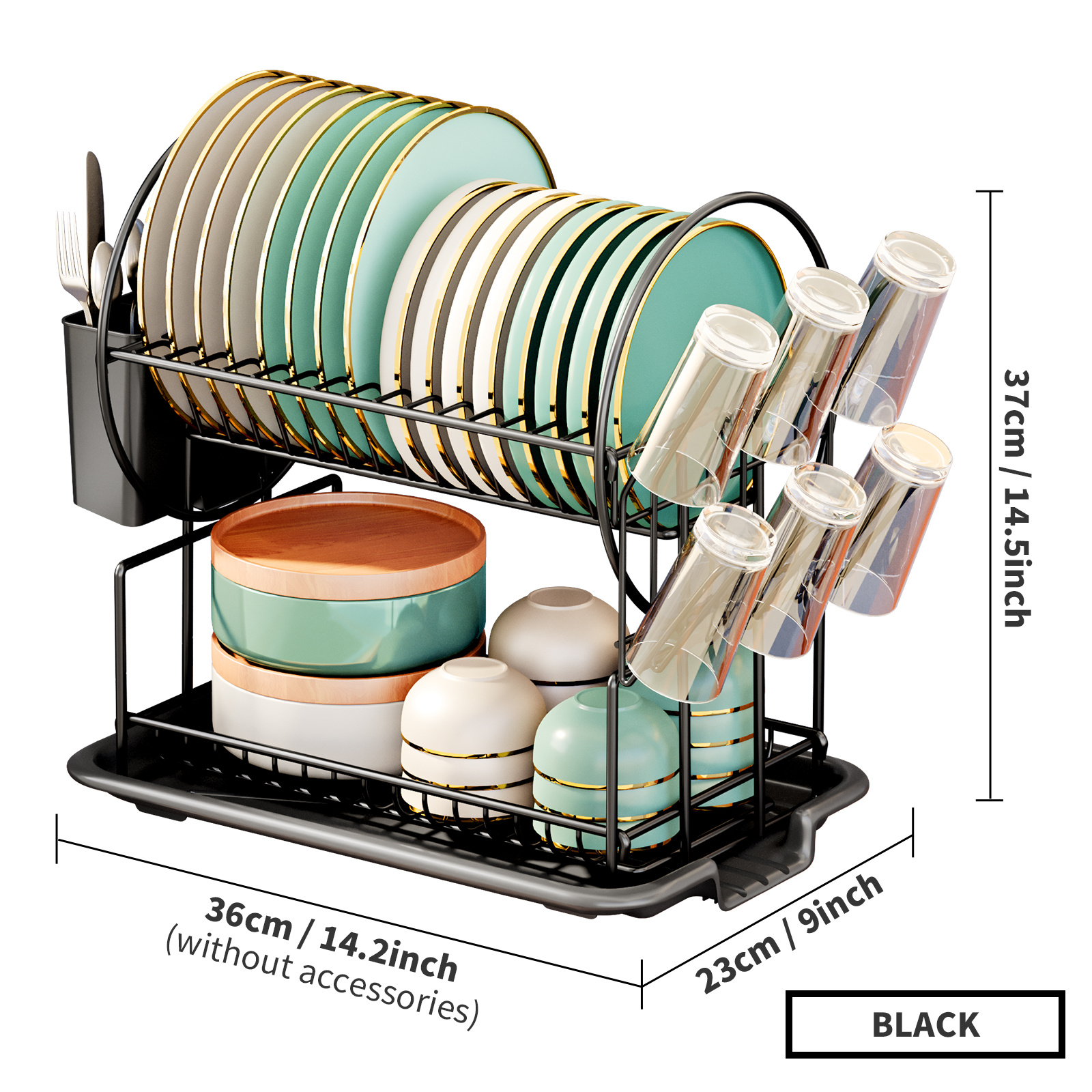 2/3 Tiers Dish Drying Rack Dish Rack With Drainboard Kitchen - Temu