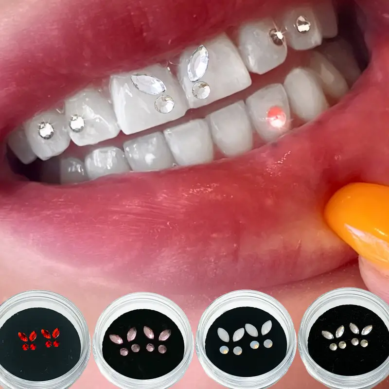 Shiny Rhinestone Tooth Gem Kit Simple Minimalist Laser - Temu Australia
