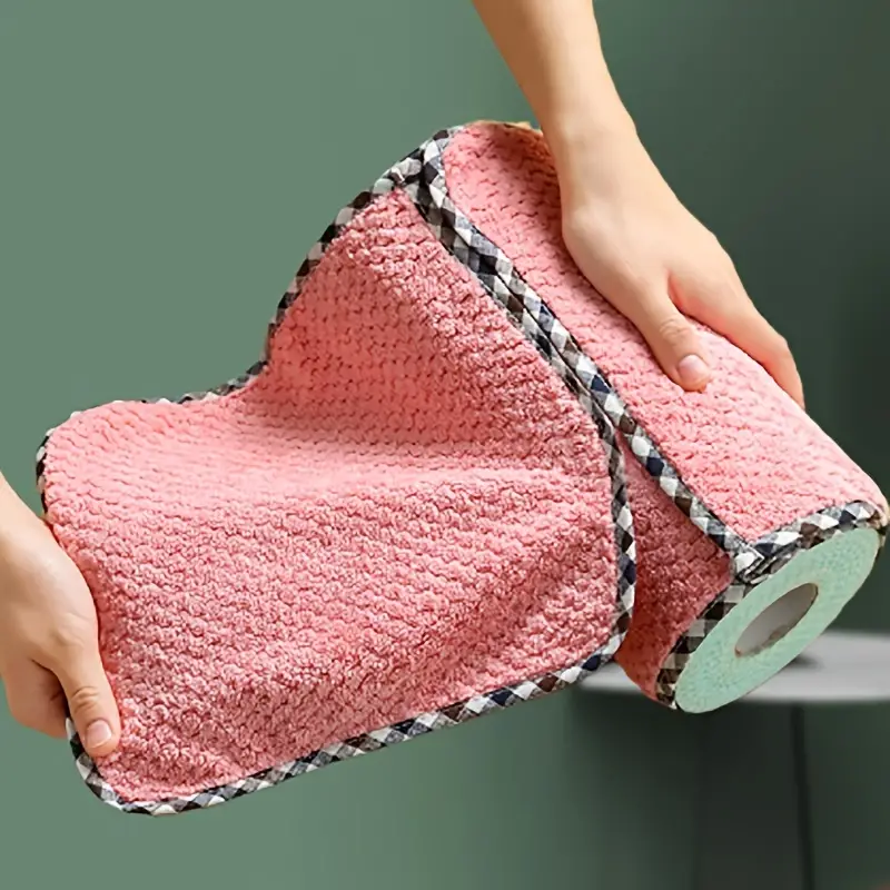 Coral Velvet Dish Towel Hanging Loop Rag Non stick Oil Dish - Temu