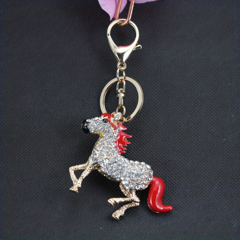 Artificial Diamond Studded Horse Keychain Pendant Creative Keychain,  Backpack Pendant, Bag Charms, Birthday Gifts, Party Favors - Temu