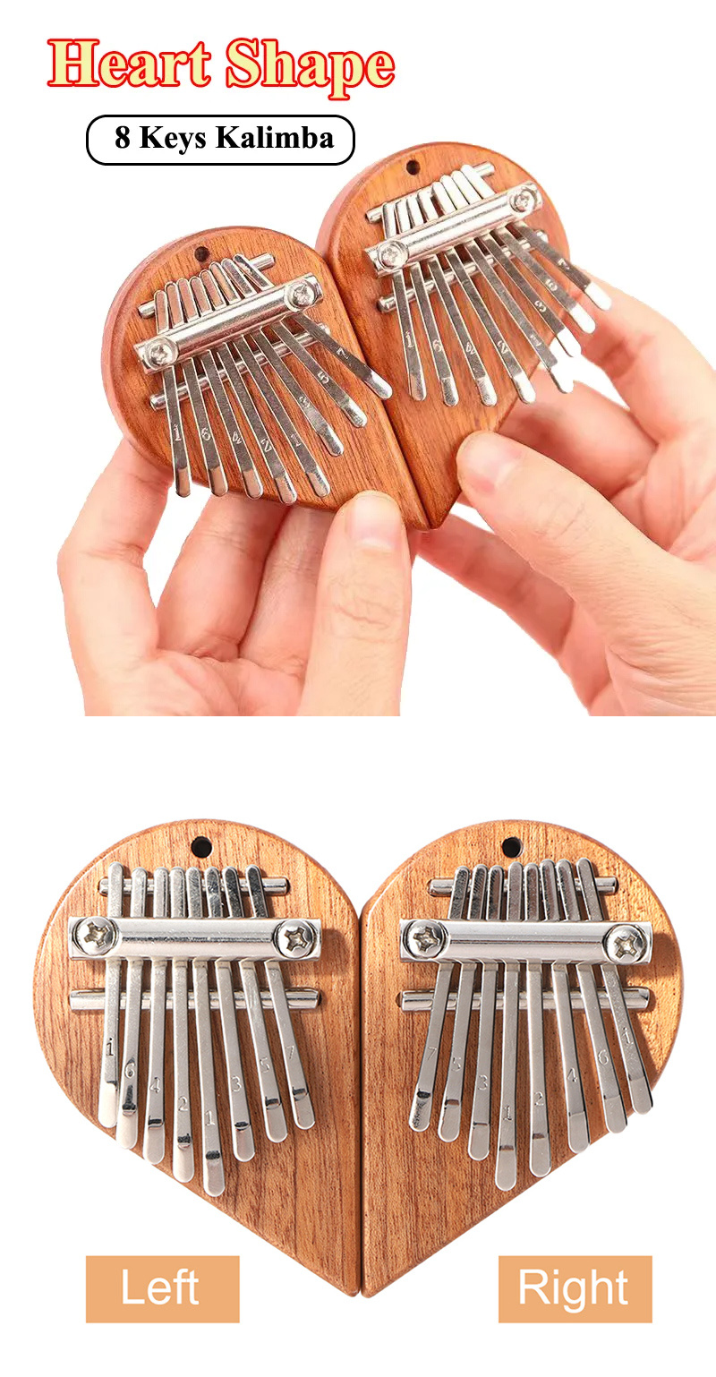 1pc Mini Kalimba 8 Keys Thumb Piano Great Sound Finger Keyboard