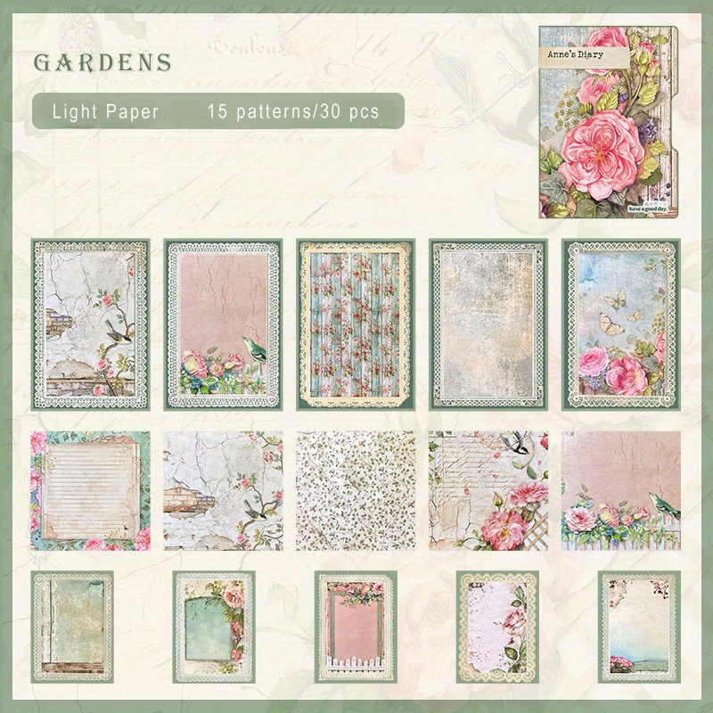Vintage Multi-Material Scrapbook Paper for Journaling and Paper