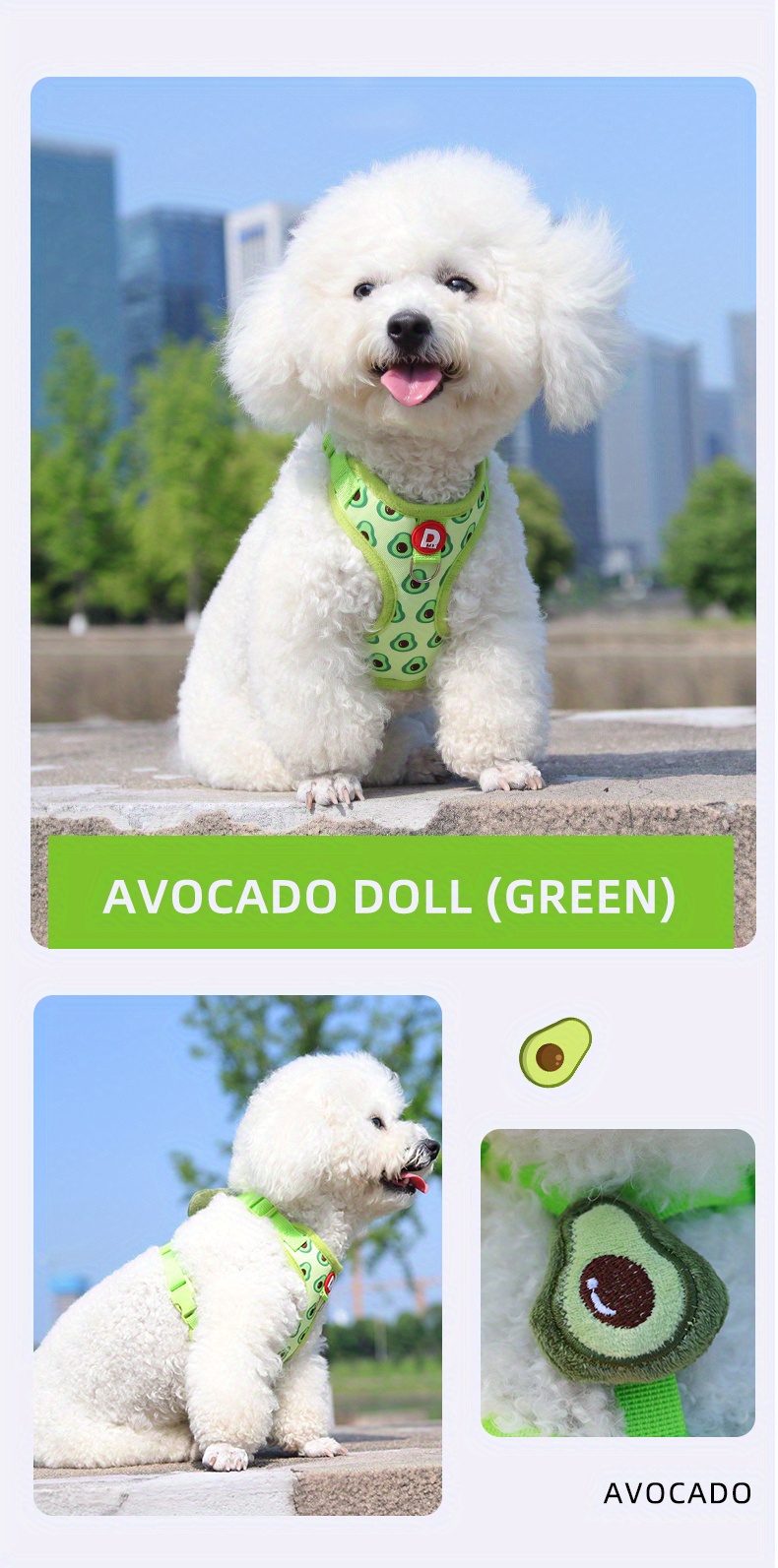 Dog Harness Vest Leash Set Fruit Print Dog Chest Back Small Temu