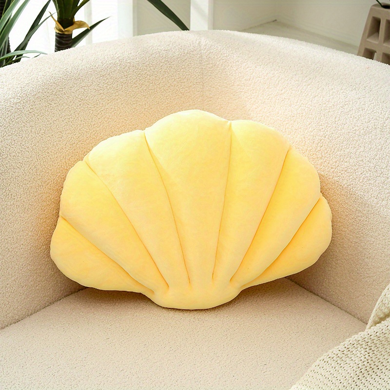 3d Throw Pillows Shell Shaped Accent Throw Pillow, Soft Velvet