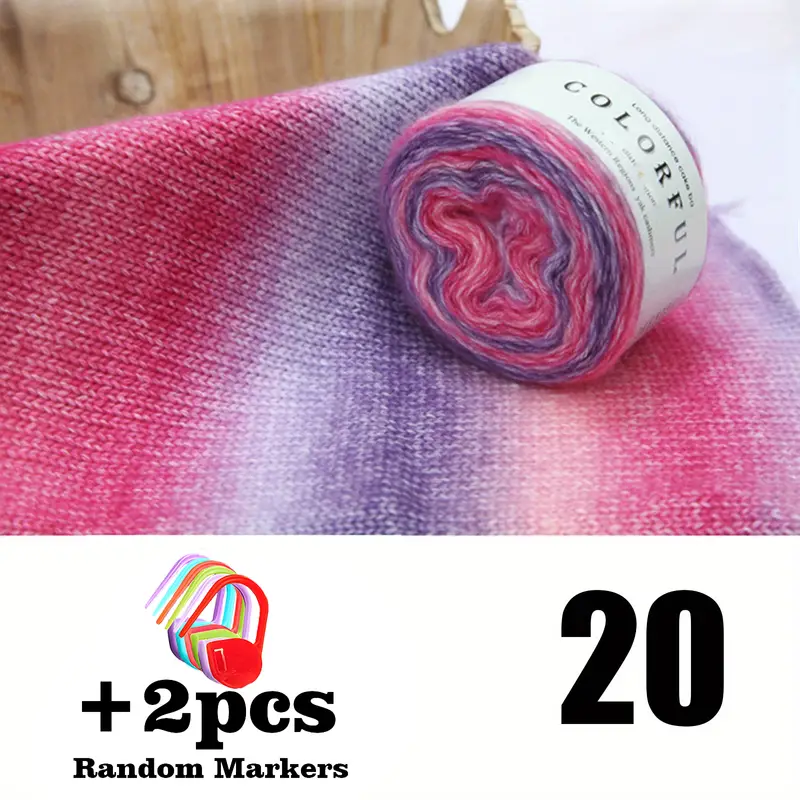 Yarn With Red Markers Angora Wool Cake Yarn For Knitting Diy - Temu