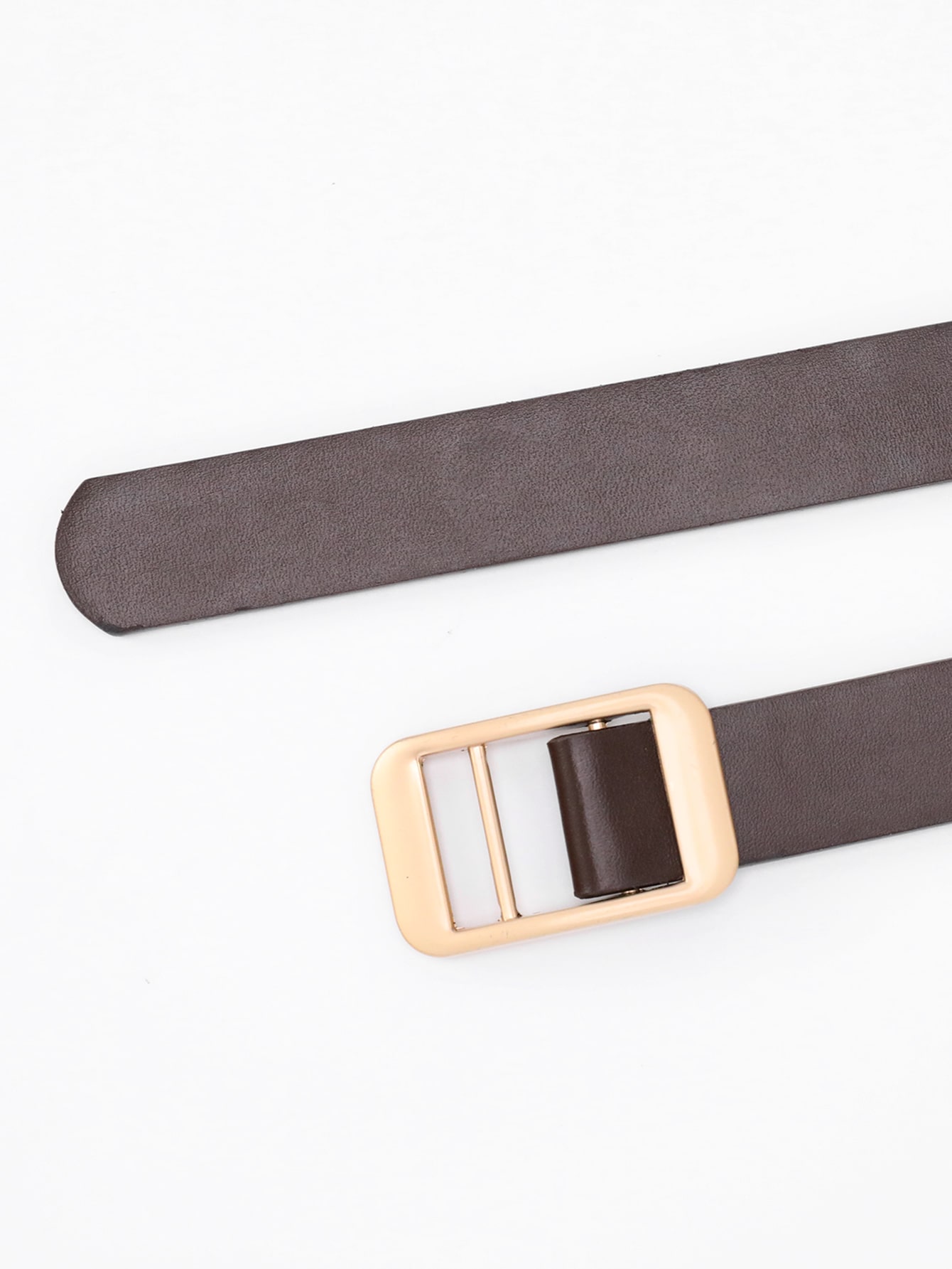 Rectangular Buckle Classic Thin Belts Vintage Solid Color - Temu New ...