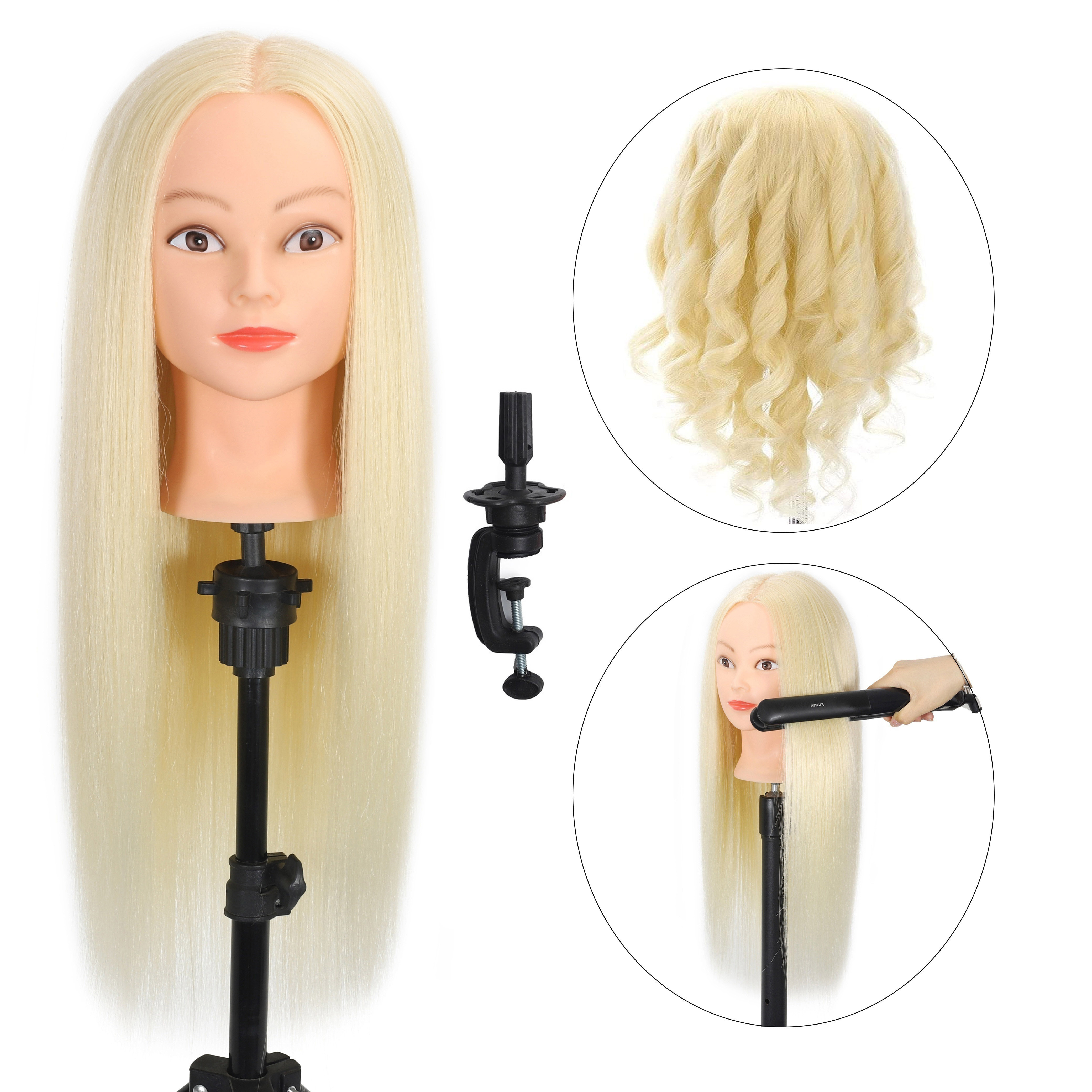 Premium Mannequin Head 75% Human Hair Practice Training Doll - Temu