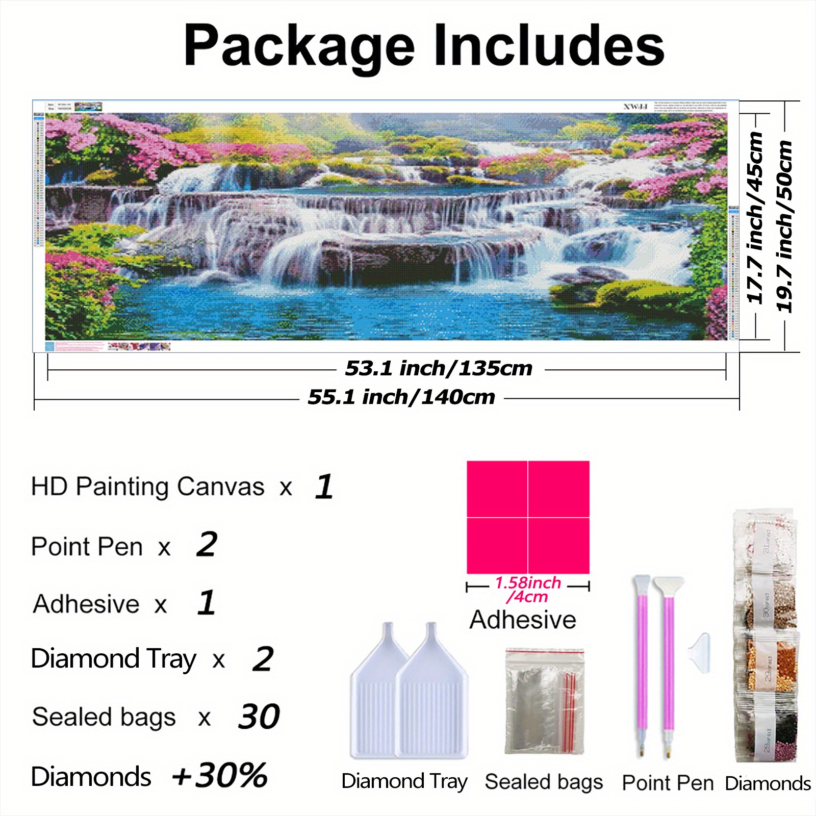 Kits Pintura Diamantes 5d Adultos Principiantes Cascada Gran - Temu