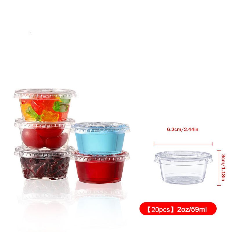 Disposable Plastic Portion Cups With Lids Souffle Cups Clear - Temu