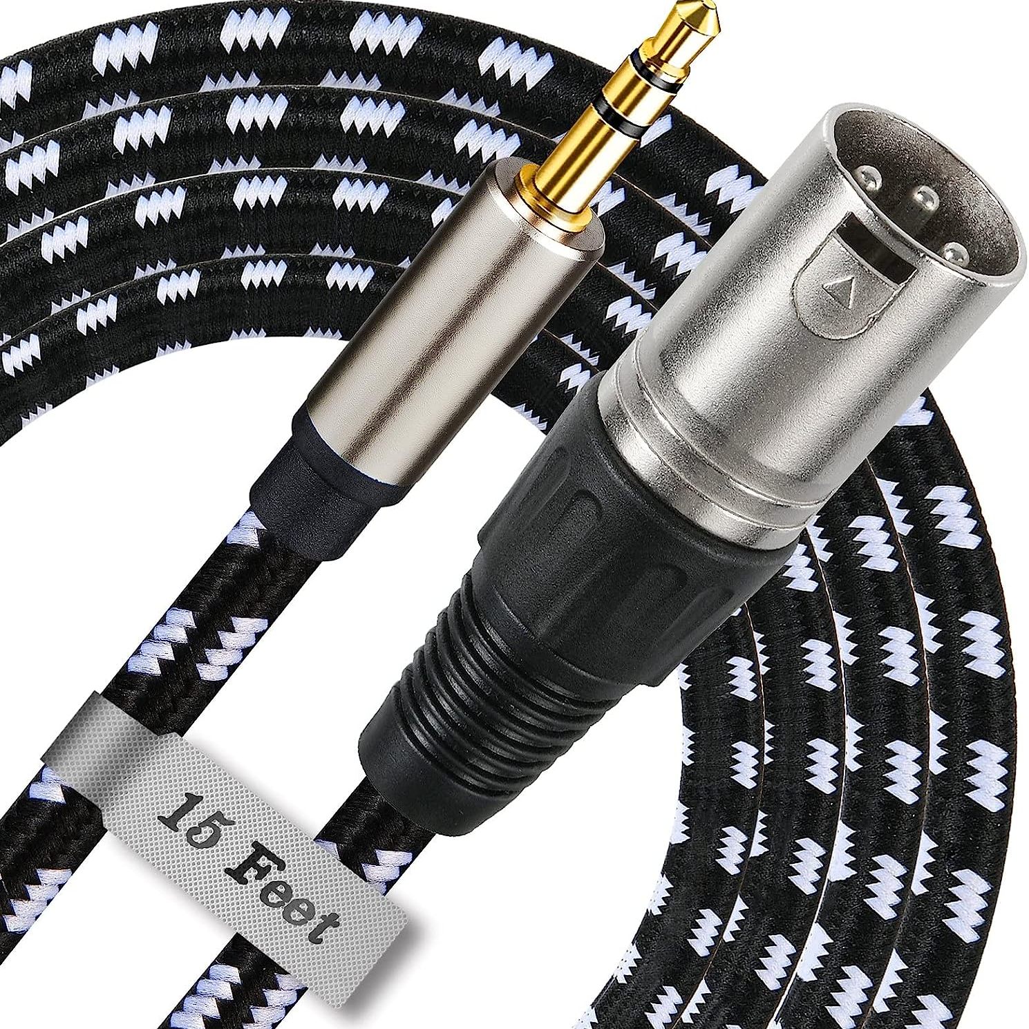 1/4 to XLR Cable, Nylon Braid Quarter inch TRS to XLR Male