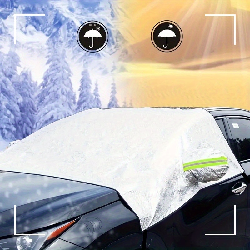 Pare-brise de voiture Pare-soleil Housse de protection Hiver Couverture de  bouclier de neige de