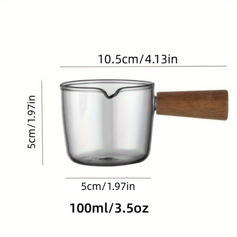 1pc Clear Glass Cup 100ml Capacity Coffee Creamer Pitcher With Scale Coffee  Container