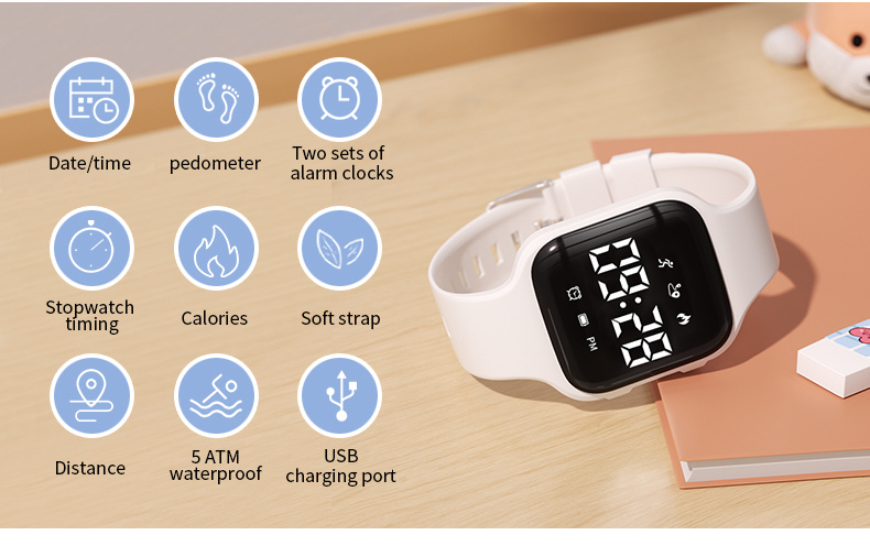 Digital watch fitness & activity best sale tracker time step counter calories distance