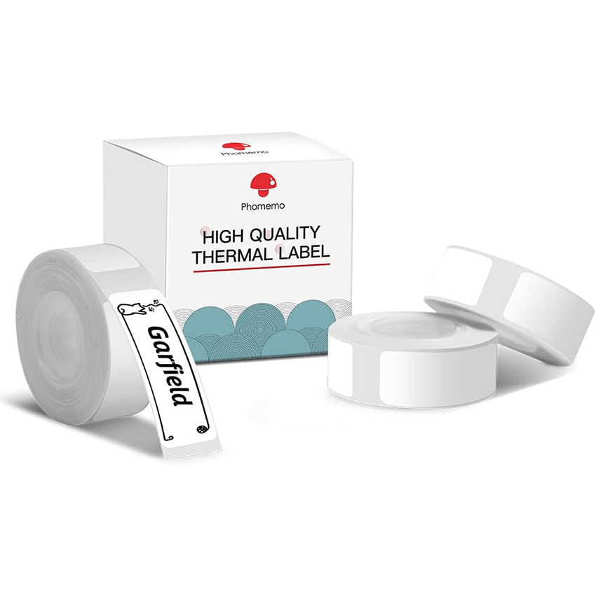 Etiquetas D30, compatibles con la etiquetadora Phomemo D30, repuesto de  cinta para máquina de etiquetas en blanco, etiqueta térmica blanca, 0.59 x