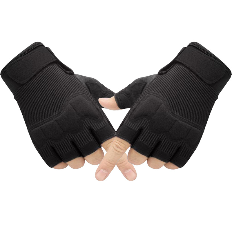  Zhanmai 2 pares de guantes sin dedos para hombre, guantes de  entrenamiento al aire libre, medio dedo, ejercicio, deportes, ciclismo,  motocicleta, senderismo, escalada, conducción para hombres y : Deportes y  Actividades