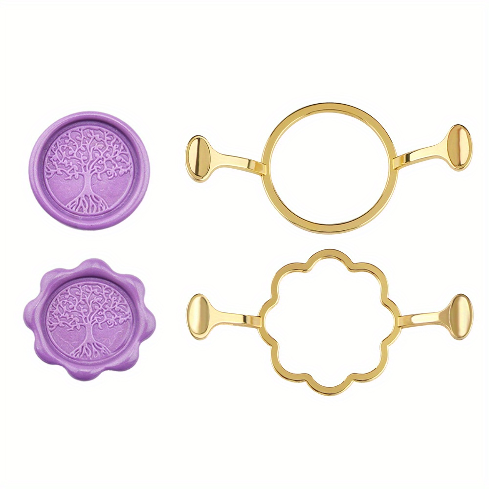Metal Wax Seal Kit With Round Flower Oval Square Hexagonal - Temu