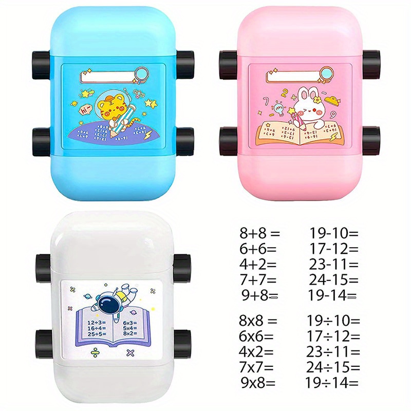 Teaching Stamps For Kids,2 In 1 Math Practice Stamps Within 100,addition  And Subtraction Dual Head Smart Math Roller Stamp,math Learning Toy For  Presc