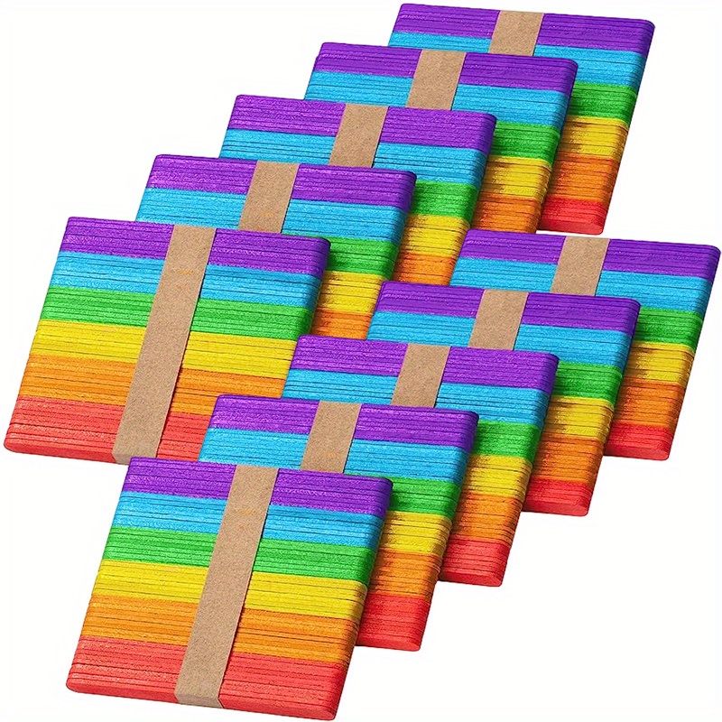 Colorful Ice Cream Stick, Popsicle Stick Creative DIY Handcraft Materials  Kindergarten Handcraft Small Wood Sticks