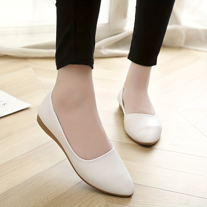 Zapatos casuales con puntera redonda para mujer, suelas suaves y poco  profundas, zapatos planos antideslizantes.
