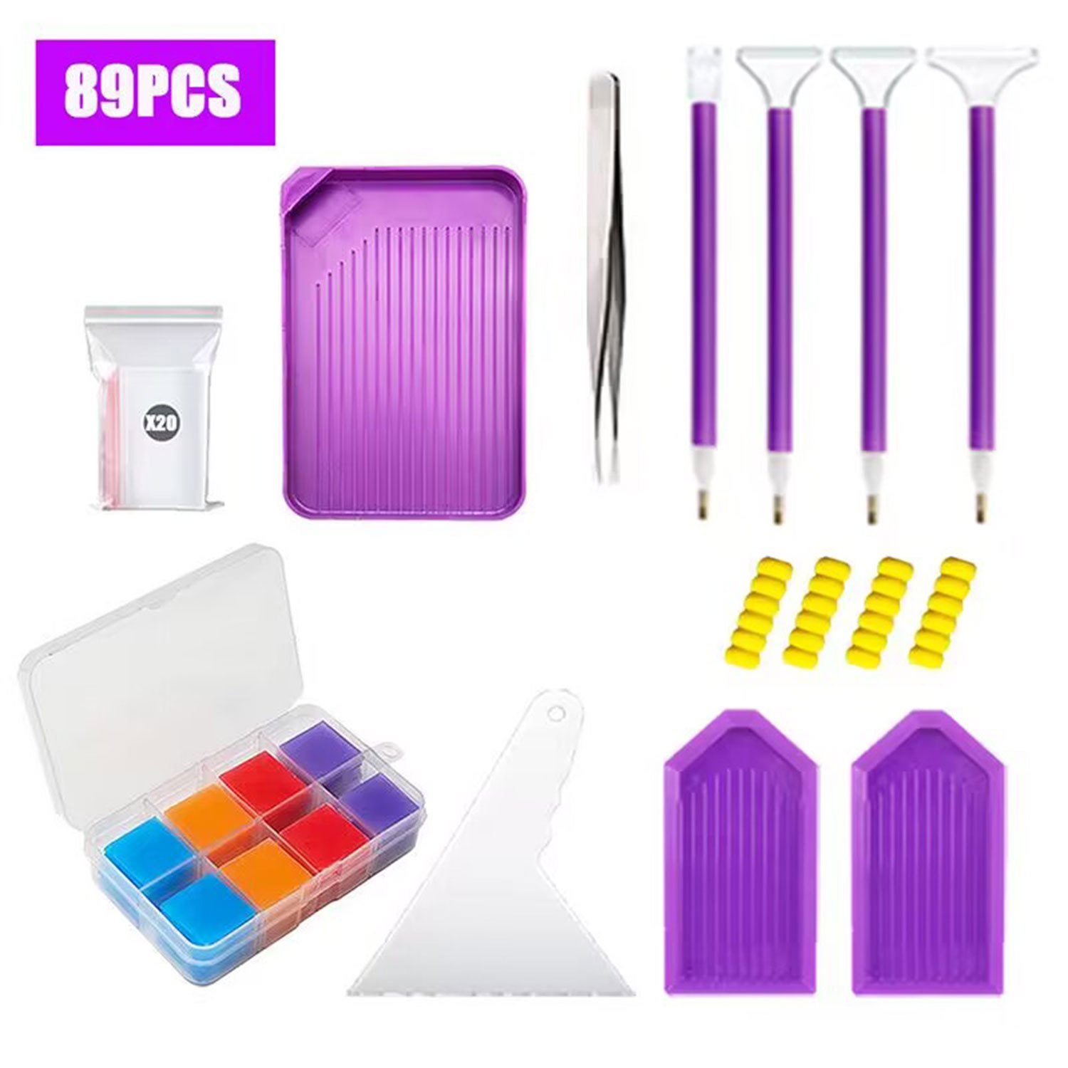 OUTUXED 117pcs 5D DIY Diamond Painting Tools and Accessories Kits with  Diamond Embroidery Box and Multiple Sizes Painting Pens for Adults to Make  Art Craft