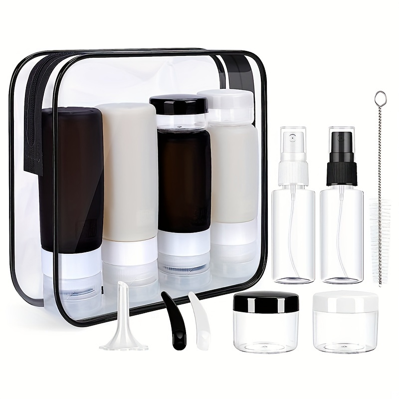 

Silicone Travel Bottles Set For Toiletries Travel Containers With Accessories & Clear Storage Bag Leakproof Squeezable Refillable Travel Accessories For Shampoo Conditioner Lotion Liquids
