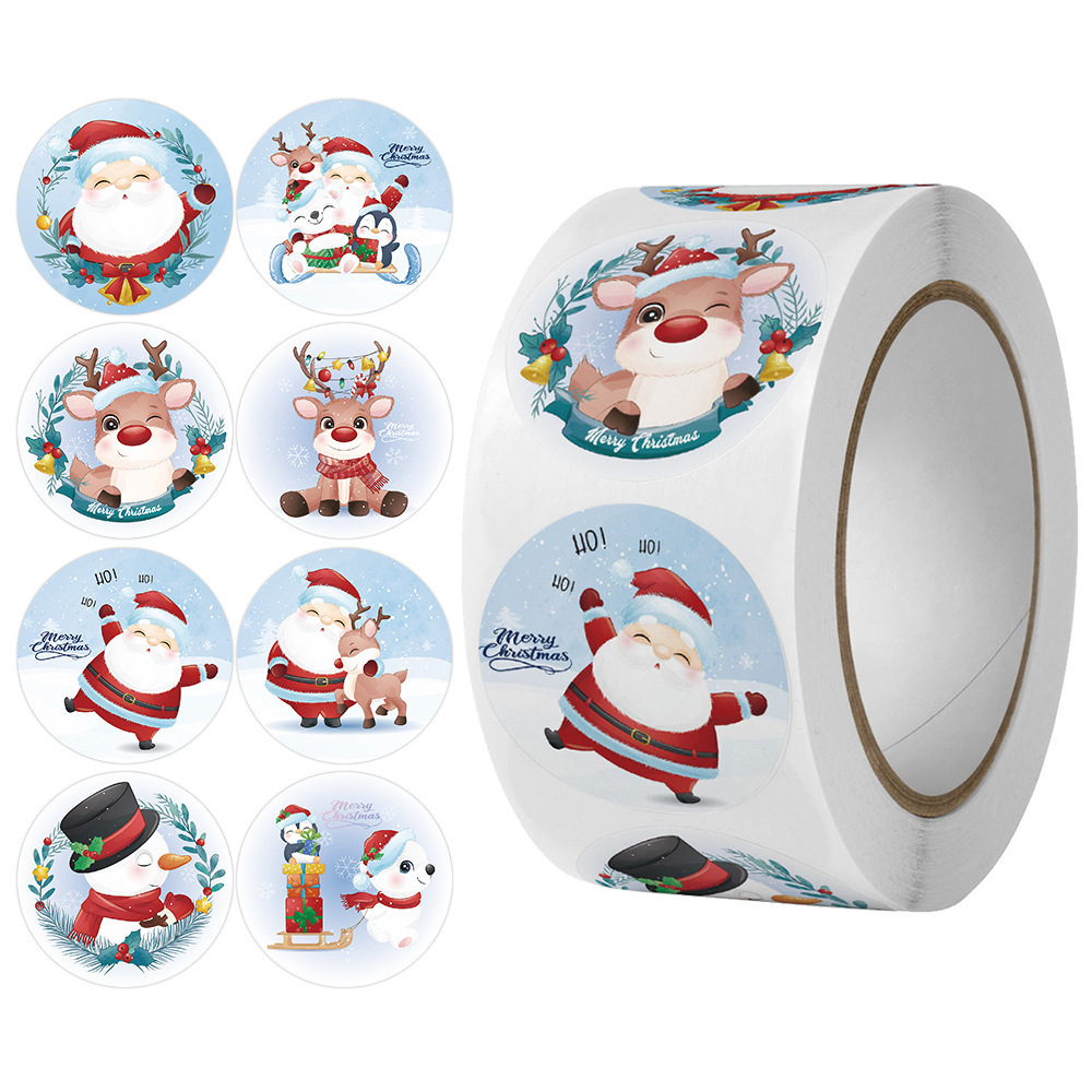 500PCS/set Of Christmas Adhesive Labels 1 Inch Diameter Christmas