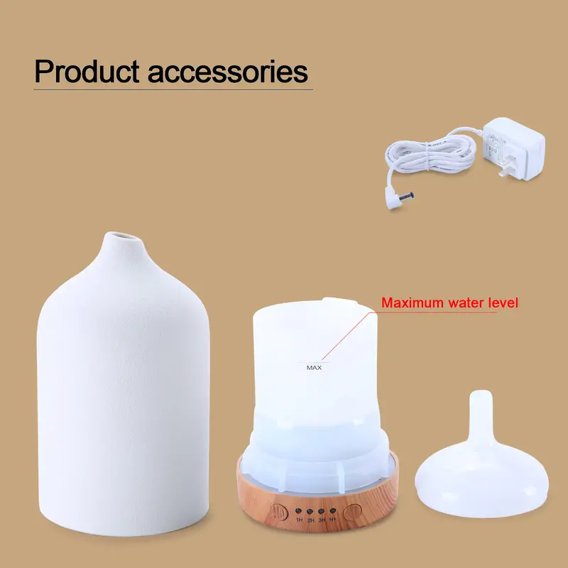 ceramic adapter model aromatherapy machine 100ml ac 100 240v 50 60hz 8 4w 4 6 hours working time dc 24v 0 5a us adapter details 3