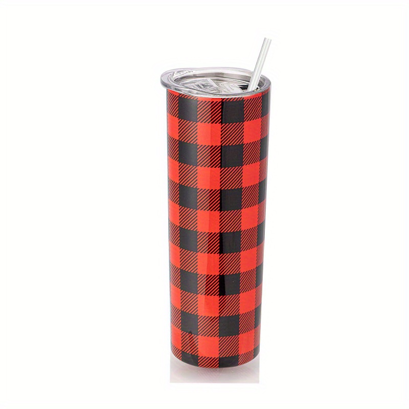 KEHUASW Funny Tumbler Checkered Tumbler Plaid Reusable Wine Tumbler with  Lid,Gifts for Godmother,Skinny Wine Tumbler with Lid For Outdoor