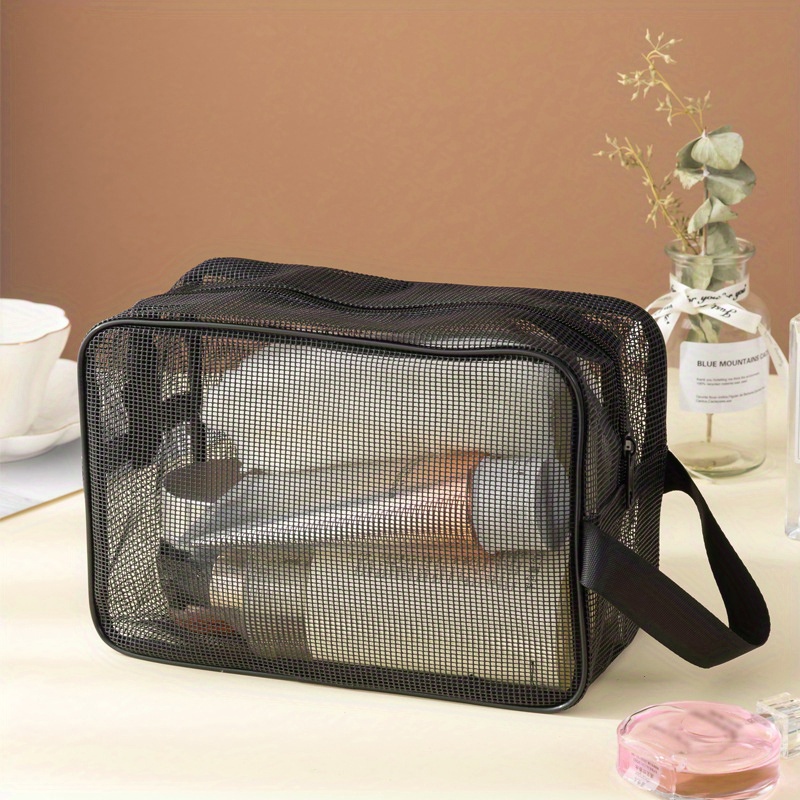 Mesh Toiletry Bag Portable Hand held Wash Bath Storage - Temu