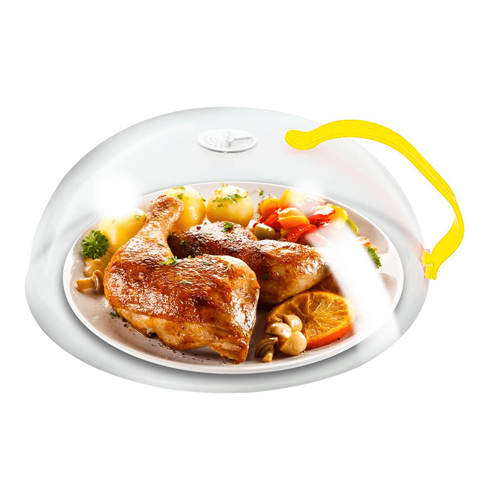 Clear Tall Microwave Plate Cover - Splatter Guard Lid for Heating Dish  Inside Microwave - Multipurpose Food Covering with Steam Vented Holes and  Handle