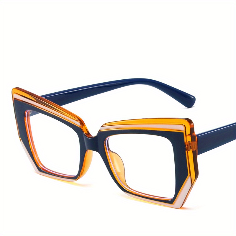 Occhiali Anti Luce Blu Tr90 Cat Eye Color Block Frame - Temu Italy