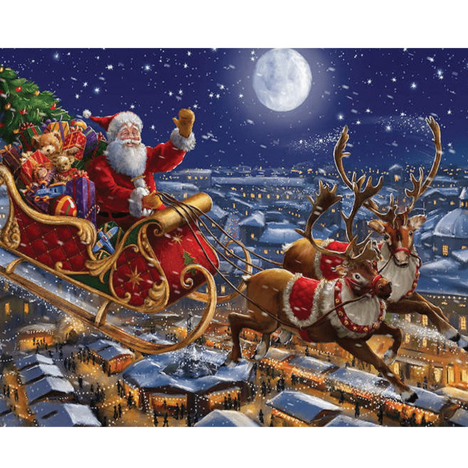 Painting By Numbers For Adults Kits Santa Claus And Elk - Temu