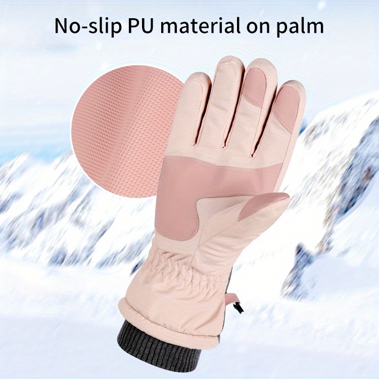 Winter Couple Ski Gloves Thickened Warm Gloves Adjustable Closure Non-slip Touch Screen Gloves Outdoor Cycling Waterproof Cold Proof Gloves details 4