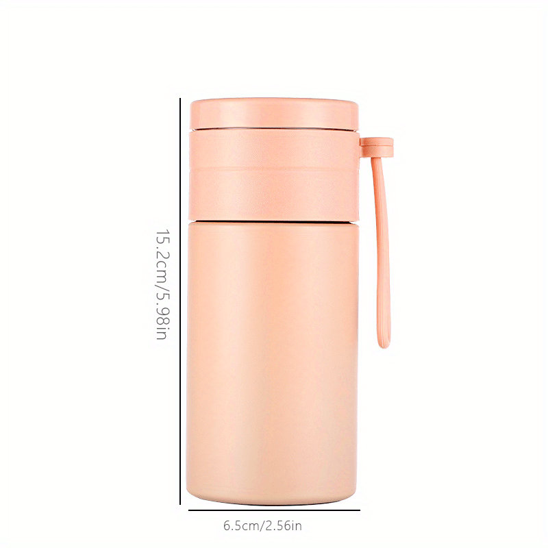 1pc Blue 1700ml Insulated Water Bottle With Tea Strainer For