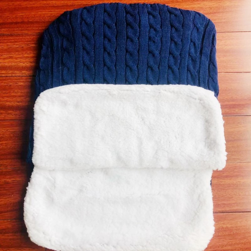 Baby Plus Velvet Sleeping Bag, Thickened Knitted Warm Blanket