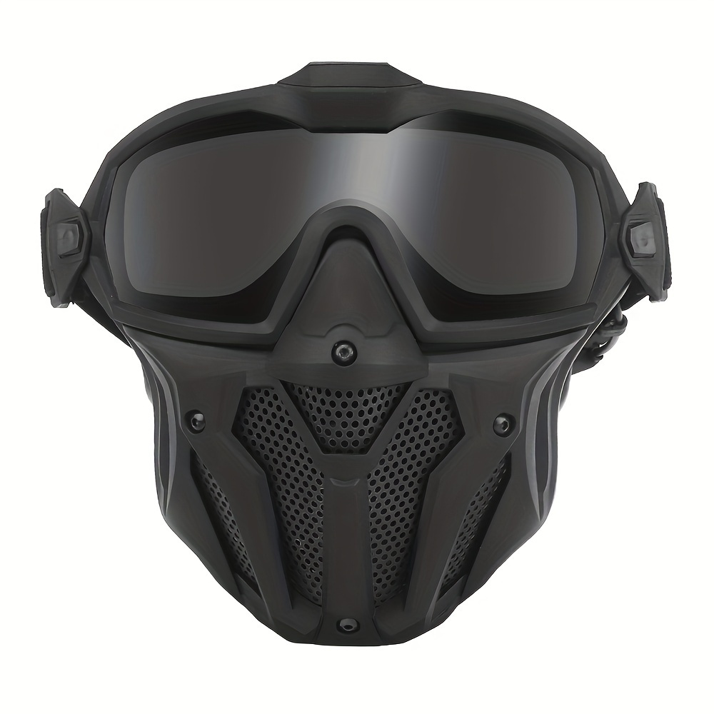  Máscara de paintball anti niebla, máscara de airsoft de cara  completa, equipo de protección ajustable, máscara táctica para hombres,  motocicleta, equitación, esquí, protección facial : Deportes y Actividades  al Aire Libre