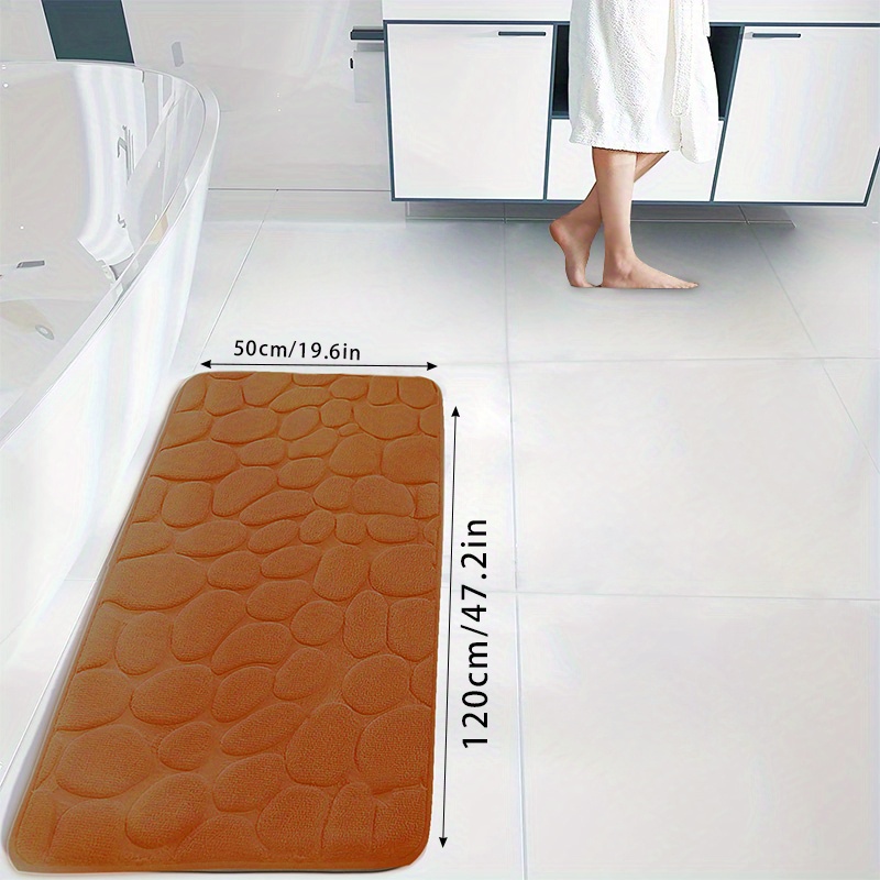 Stretch Soft Memory Foam Long Bath Carpet Non-slip, Washable And Super  Absorbent Bath Mats, Thicken Absorbent Pad, Solid Color Embossed Sponge Pad,  Bath Mat, Absorbent Floor Mats, Long Carpet For Bathroom Toilet