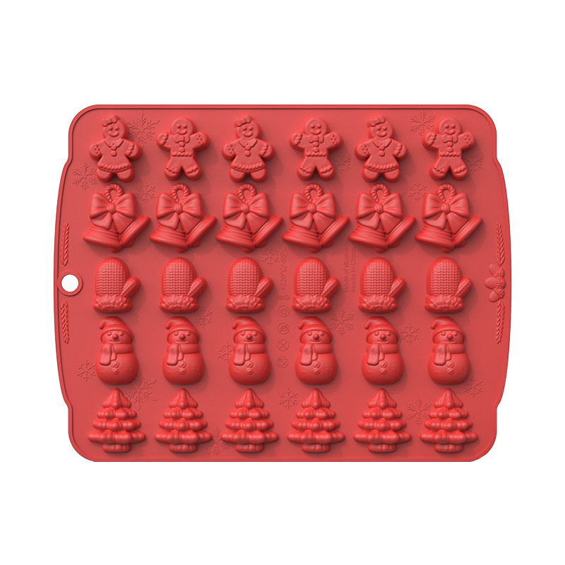 JKLcom Molde de silicona para repostería de silicona, 8 cavidades, moldes  de silicona para tartas de Papá Noel Bell vela de árbol de Navidad, para