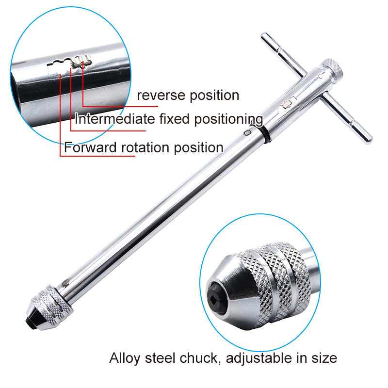 Clé à Barre En T, Taraud à Cliquet Réglable M3-M8 Clé à Taraud à Poignée En  T Durable, M5-M12 Pour Perceuses à Matricer 