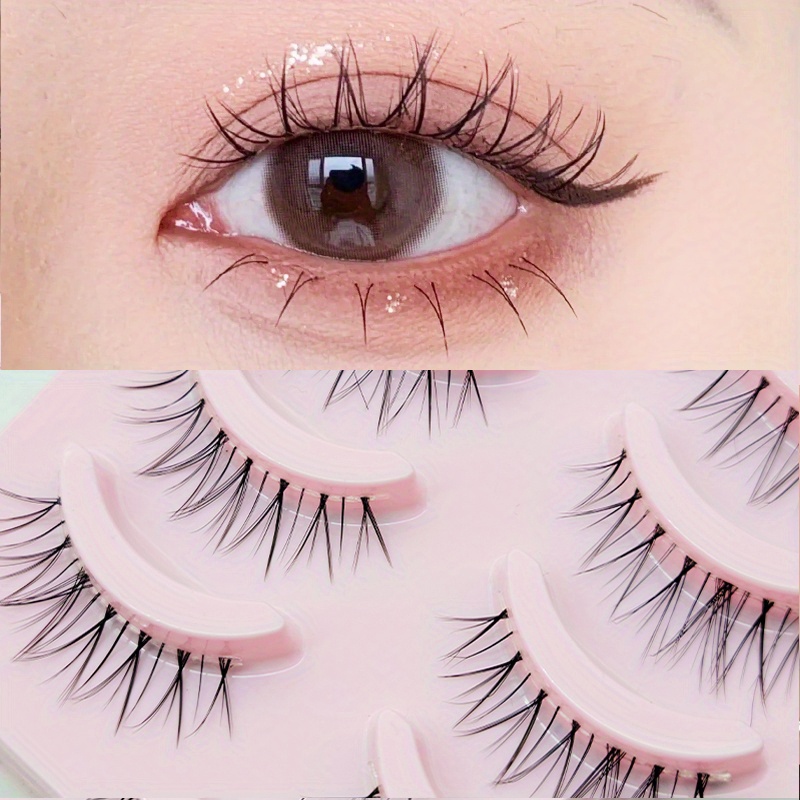 Manga Anime Lashes Soft Natural Thick False Eyelashes Pointed Cat Eye  Eyelashes Daily Makeup Wispy Eyelashes - Temu