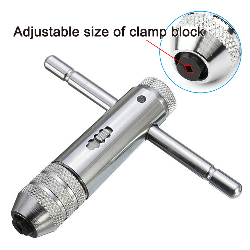 T-Handle Ratcheting Tap Wrench for 1/4-1/2 M5-M12 Reamer