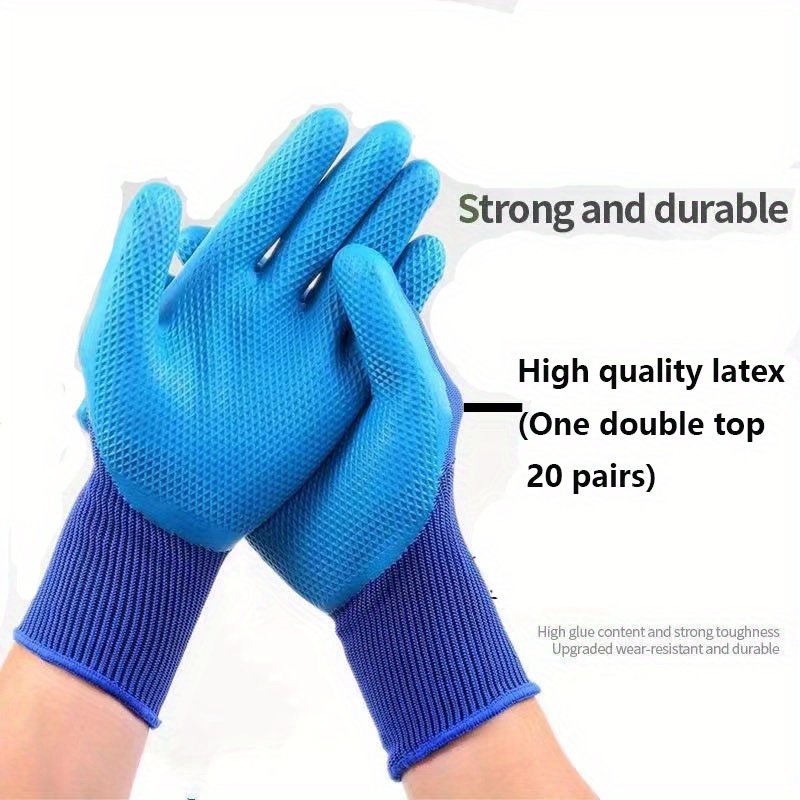 Latex Embossed Gloves Construction Labor Rubber Gloves Wear - Temu